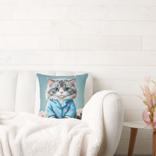Cat In Pyjamas Cushion