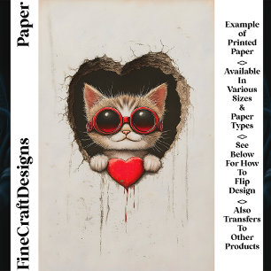 Cat In Red Goggles, Red Heart AQ2 Scrapbook Paper