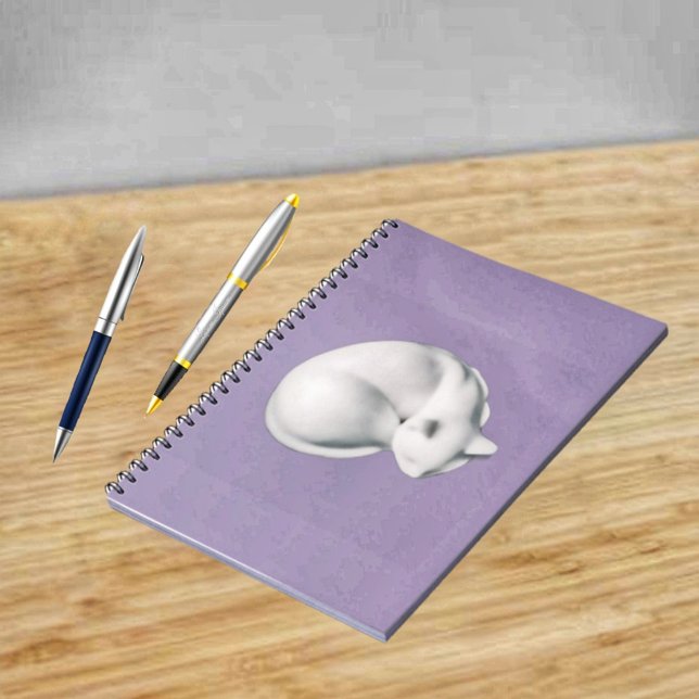 Cat In Repose-3 Notebook (An unusual, yet lovely, design for a spiral notebook!)
