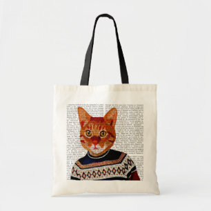 Cat in Ski Sweater 2 Tote Bag