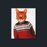 Cat in Ski Sweater Canvas Print<br><div class="desc">Pets</div>