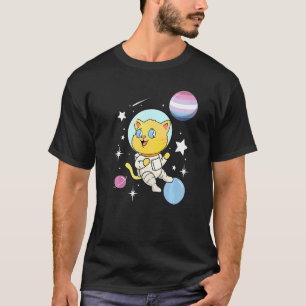 Cat In Space Bigender Pride T-Shirt