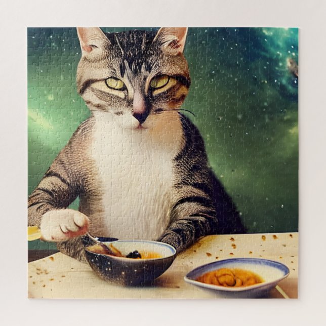 Cat in Space Eating Puzzle (Vertical)