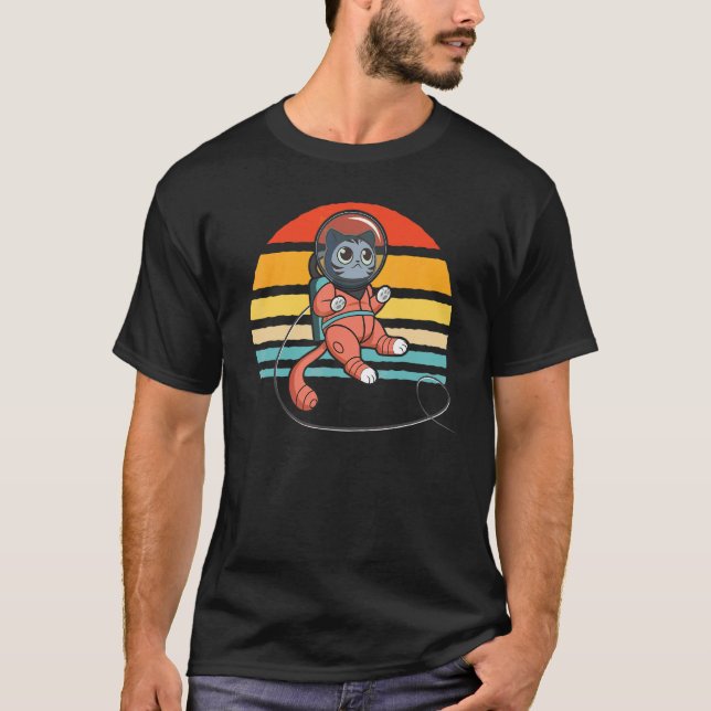 Cat in Space Space Cat Nerdy T-Shirt (Front)