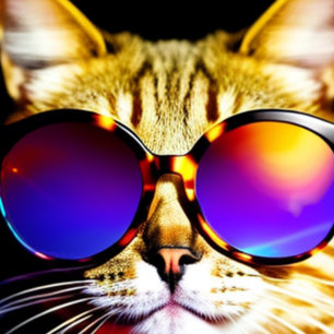 Cat in Sunglasses  Head Face T-Shirt
