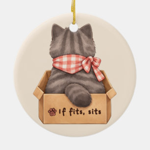 Cat in The Box Ceramic Tree Decoration