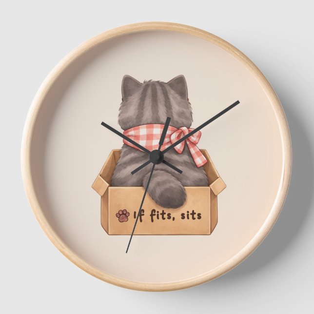 Cat in The Box Clock (Front)