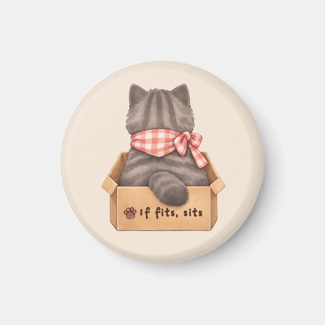 Cat in The Box Magnet (Front)