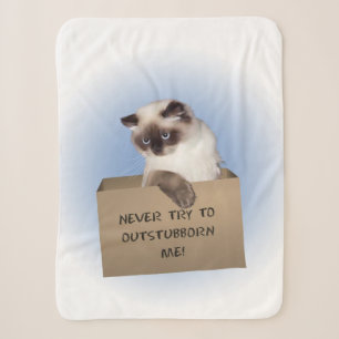 Cat in The Box Sherpa Blanket