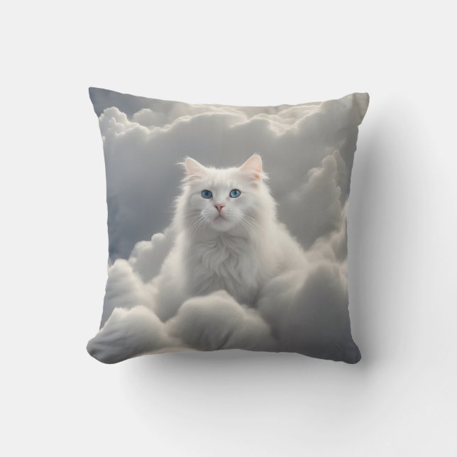 Cat in the clouds cushion (Front)