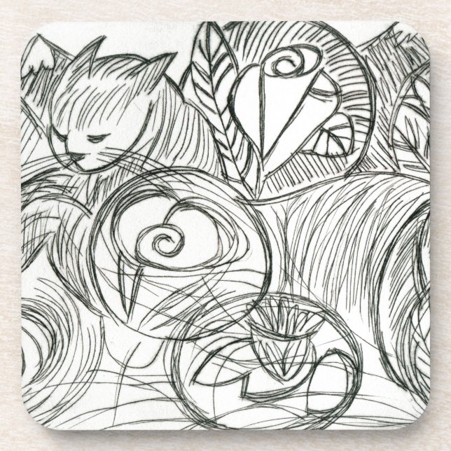 Cat in the Dreamtime Coaster (Front)