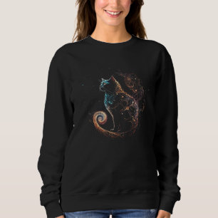 Cat In The Galaxy And Space Kitten Cat Head 1 Sweatshirt