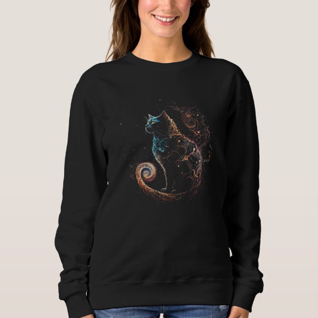 Cat In The Galaxy And Space Kitten Cat Head 1 Sweatshirt (Front)