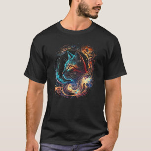 Cat In The Galaxy And Space Kitten Cat Head T-Shirt