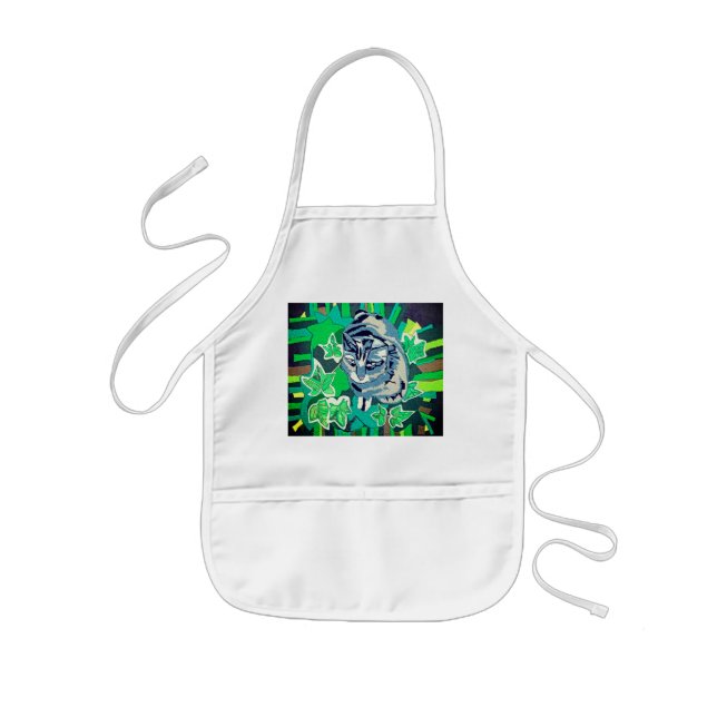 Cat in the garden kids apron (Front)