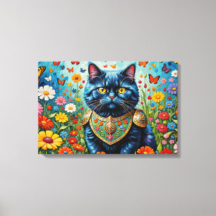 Cat In The Garden of Earthly Delights 3 Canvas Print