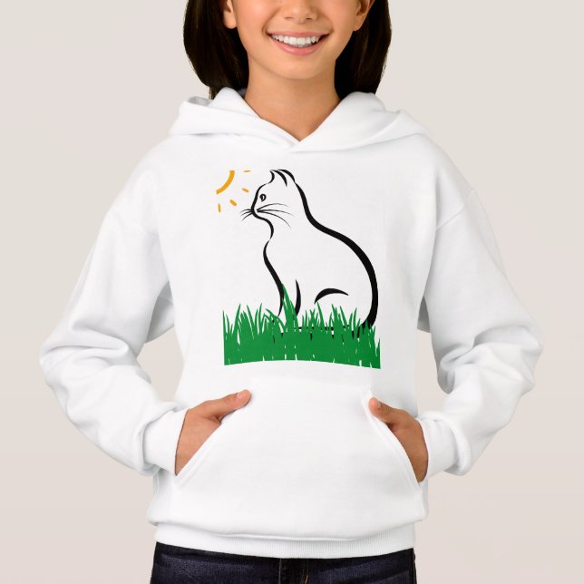 Cat in the Grass Hoodie (Front)