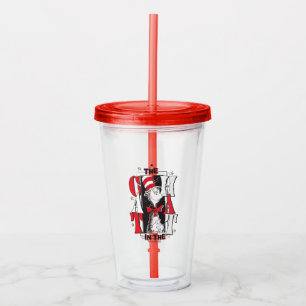 Cat In the Hat B&W Text Acrylic Tumbler