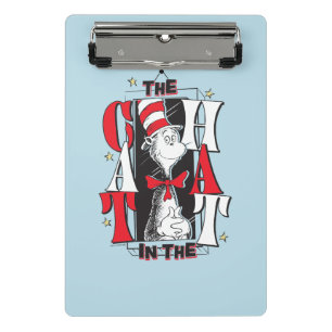 Cat In the Hat B&W Text Mini Clipboard