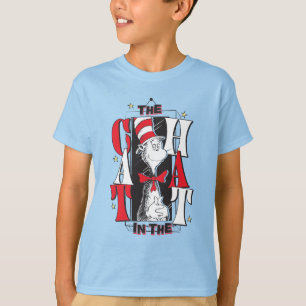Cat In the Hat   B&W Text T-Shirt