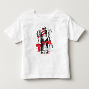 Cat In the Hat   B&W Text Toddler T-Shirt