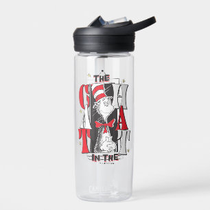Cat In the Hat B&W Text Water Bottle