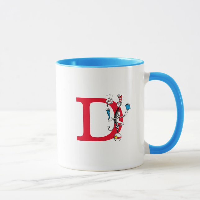 Cat in the Hat Balancing Act Monogram D Mug (Right)