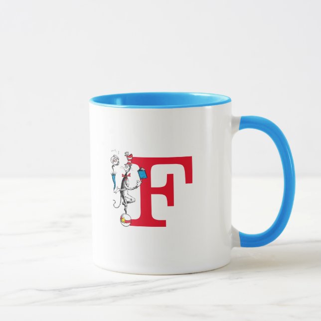 Cat in the Hat Balancing Act Monogram F Mug (Right)