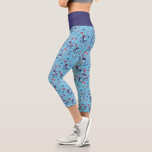 Cat In The Hat   Blue Pattern Capri Leggings