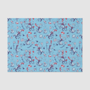 Cat In The Hat   Blue Pattern Tissue Paper