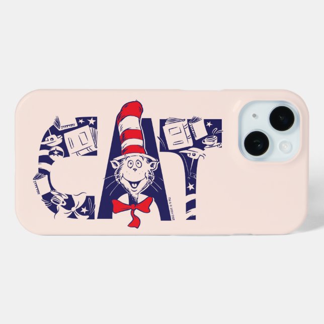 Cat In the Hat | Cat Face Text Case-Mate iPhone Case (Back (Horizontal))