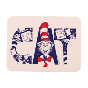 Cat In the Hat   Cat Face Text Magnet