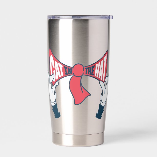 Cat In the Hat | Cat Text Bow Tie Insulated Tumbler (Left)