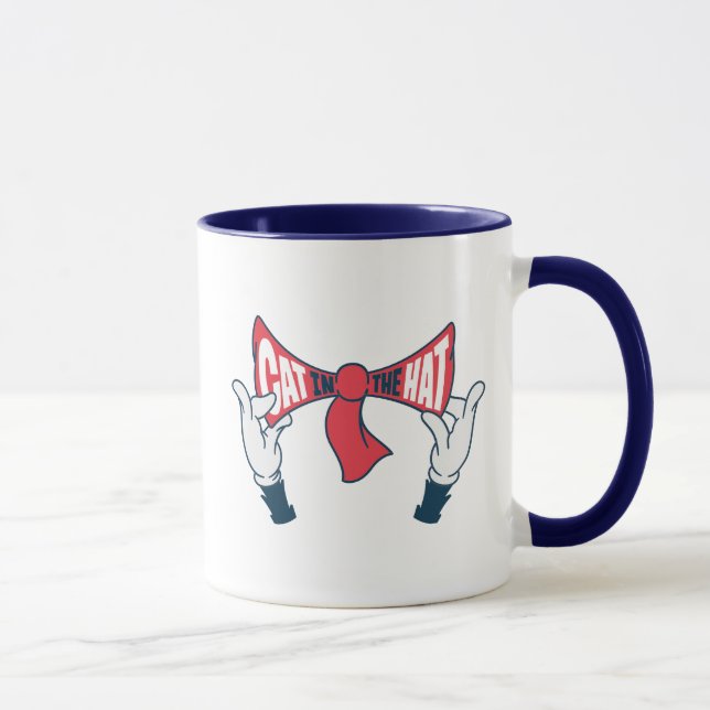 Cat In the Hat | Cat Text Bow Tie Mug (Right)