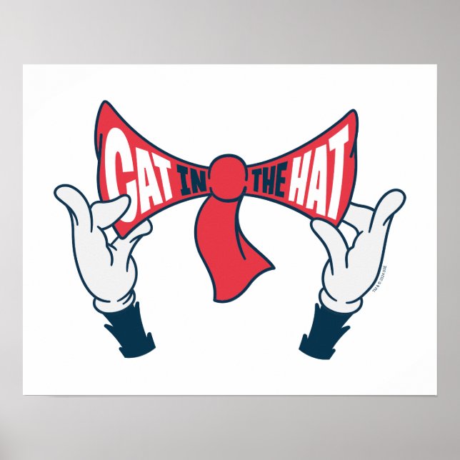 Cat In the Hat | Cat Text Bow Tie Poster (Front)