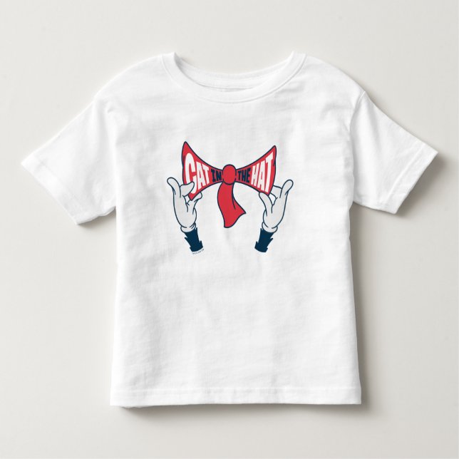 Cat In the Hat | Cat Text Bow Tie Toddler T-Shirt (Front)