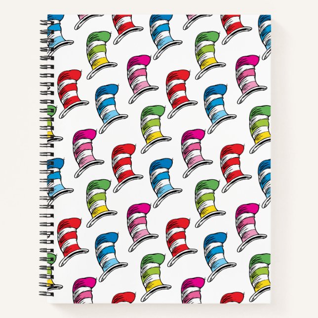 Cat In The Hat Colorful Hat Pattern Notebook (Front)