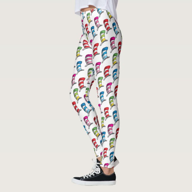 Cat In The Hat Colourful Hat Pattern Leggings (Left)