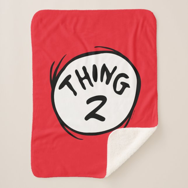 Cat in the Hat |Custom Thing Two Sherpa Blanket (Front)