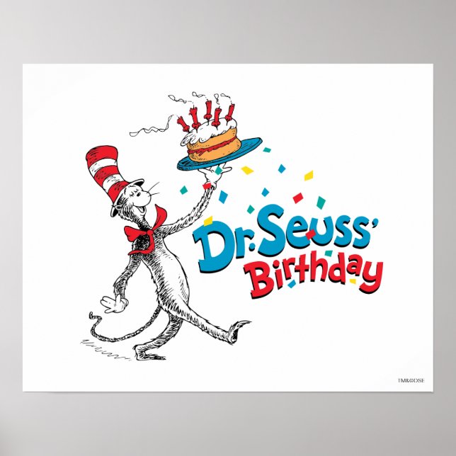 Cat in the Hat | Dr. Seuss's Birthday Poster (Front)