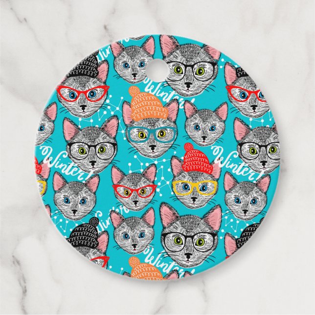 Cat in the hat favour tags (Front)