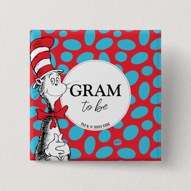 Cat in the Hat | Grandma To Be 15 Cm Square Badge (Front)