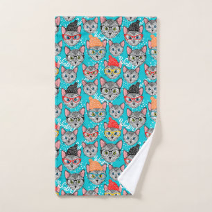 Cat in the hat hand towel