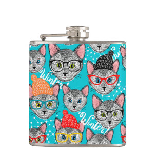 Cat in the hat hip flask