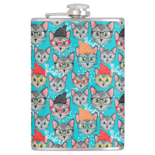 Cat in the hat hip flask