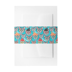 Cat in the hat invitation belly band