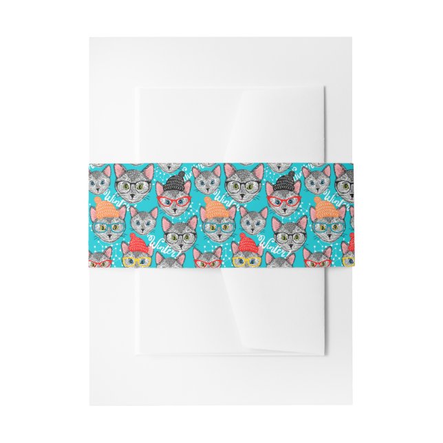 Cat in the hat invitation belly band (Front Example)