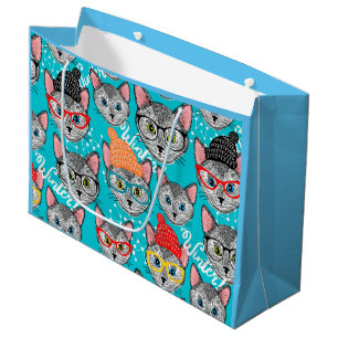 Cat in the hat large gift bag