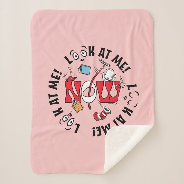 Cat In the Hat | Look At Me! Look At Me! Sherpa Blanket (Front)