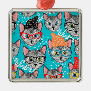 Cat in the hat metal tree decoration